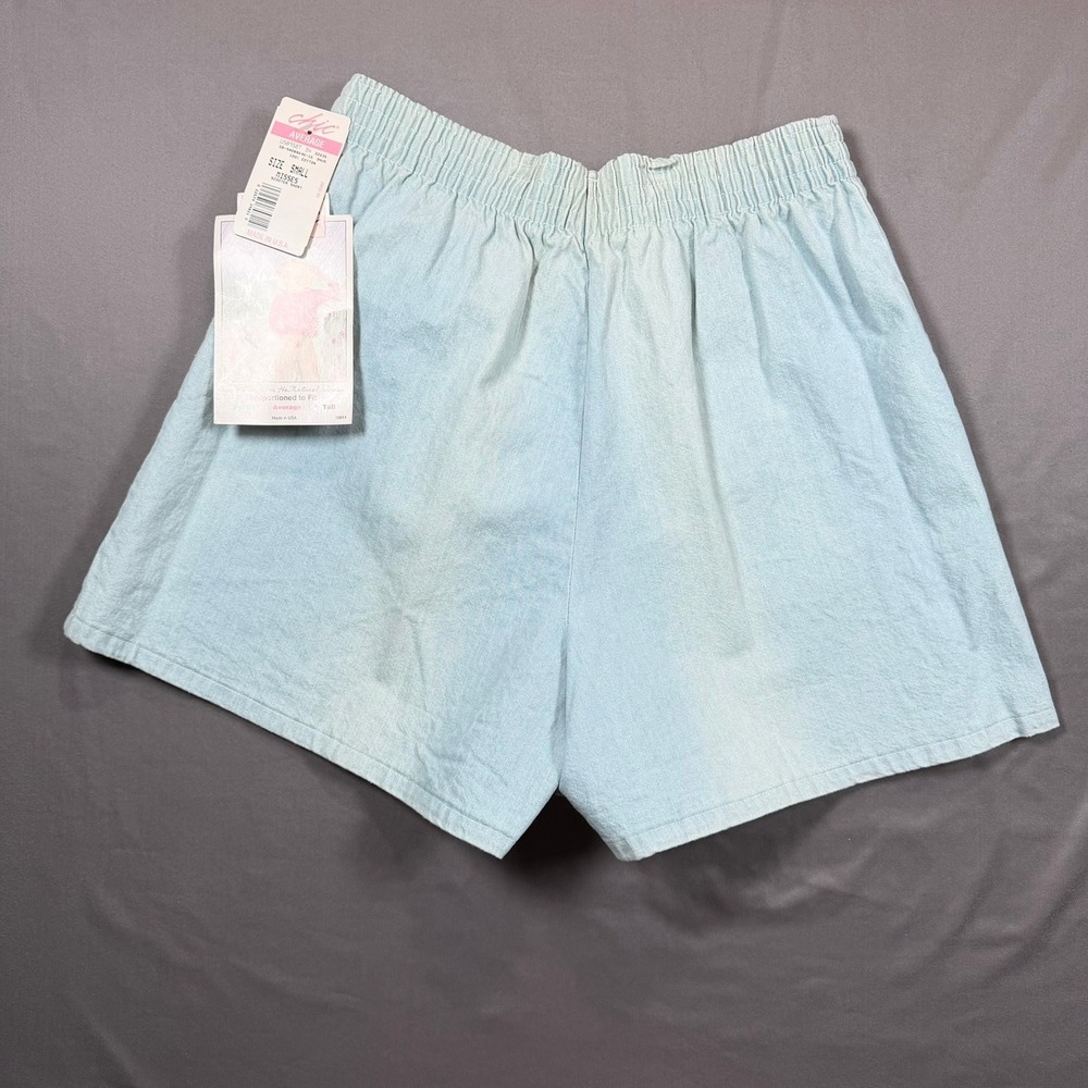 Chic Scooter Shorts Womens Small Light Blue Denim Elastic‎ Waist Vintage Casual